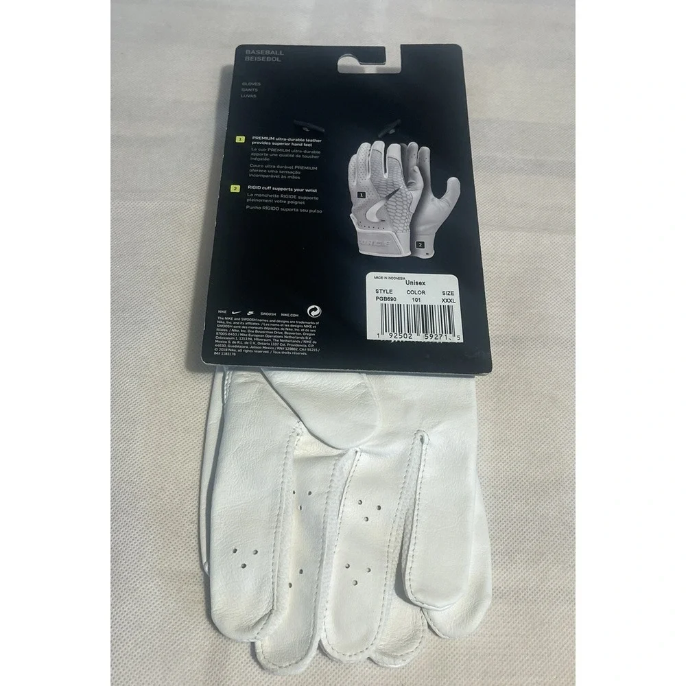 NIKE JORDAN FORCE ELITE BATTING GLOVES PROMO MOOKIE BETTS‎ WHITE/BLACK Sz 3XL
